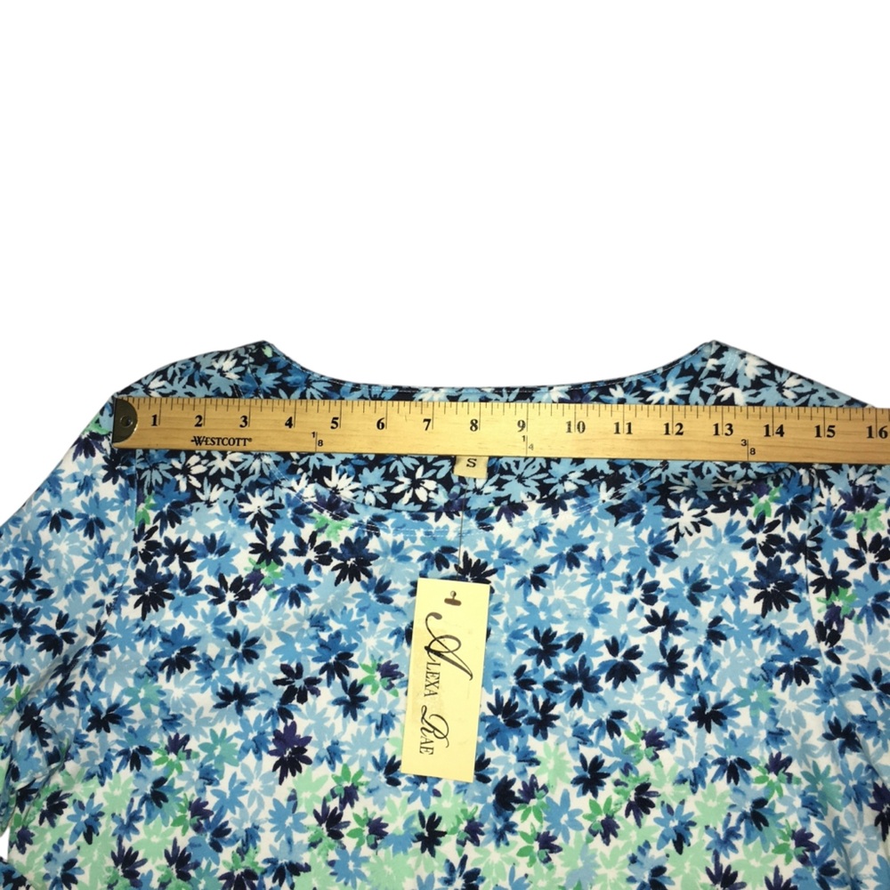 Alexa Rae Floral Multicolor Blue Green Top - Women’s Small NWT - Picture 5 of 12